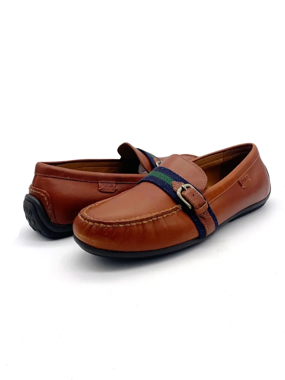 Polo Ralph Lauren Riali Driver Loafers Mens 10.5D Brown Leather Preppy Moc Shoes